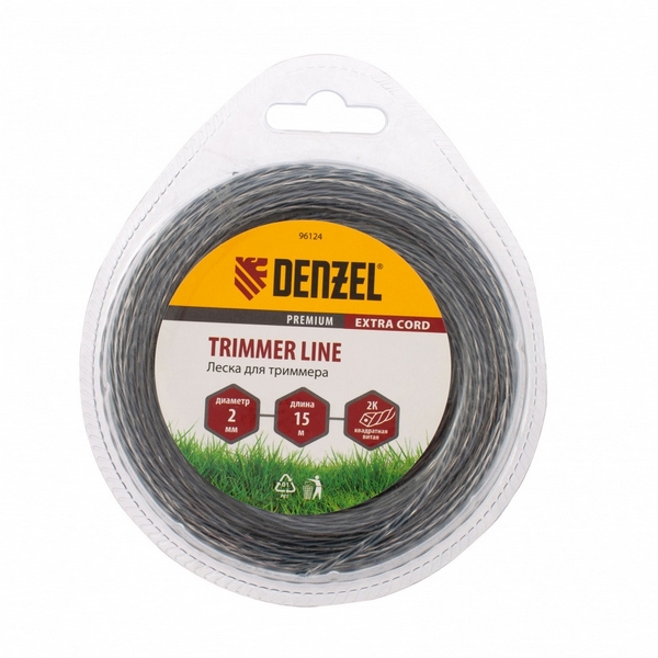 Леска для садовых триммеров Denzel Extra cord 96124 (2 мм, 15 м, квадрат)